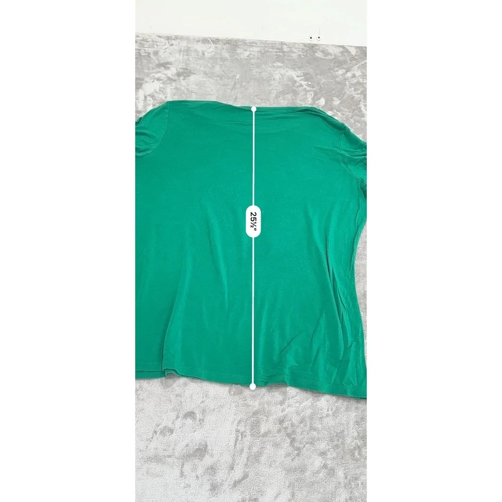 George Top Shirt Women's Size 2XL Green Short Sleeve Round‎ Neck Pullover Top